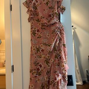 Julia Jordan Pink Asymmetrical Ruffled Sundress